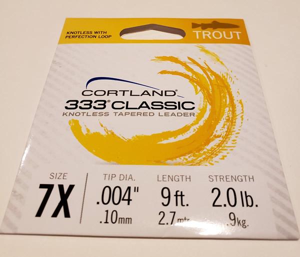 Cortland 333 Knotless Tapered Leader 7 X with loop 9 ft