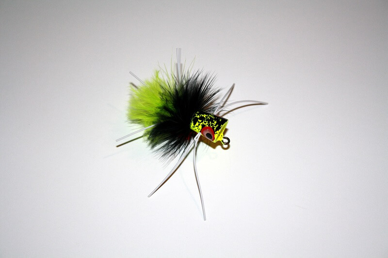 Bluegill & Bass Fly Fishing Poppers | Chartreuse Fishing Lure