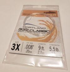 Cortland 333 Knotless Tapered Leader 3X with loop 9 ft