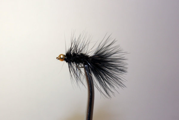 Woolly Bugger Black with Gold Bead Eyes