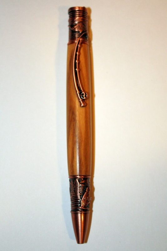 BreamBugs Exclusive Fly Fishing Ballpoint Pen Bamboo with Antique Brass