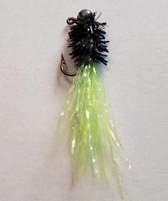 Crappie Diver Jig, Chartreuse and Black