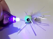This UV LIGHT will charge the Bea Bea Alien Egg glow bug quickly and easily. The UV LIGHT comes to you on a key chain which allows you to conveniently clip it to your fly fishing vest.